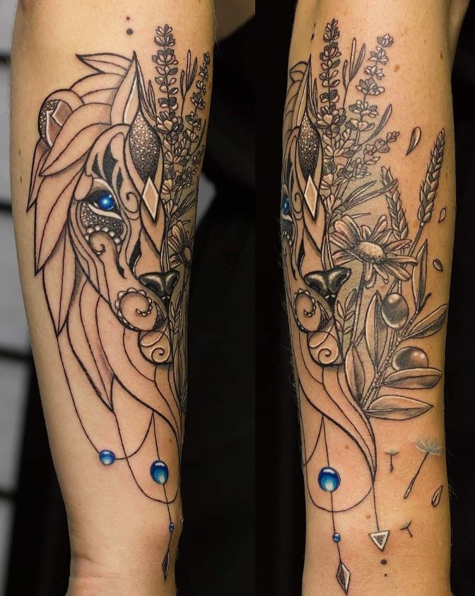 Tatouage Signe Astrologique Lion Multimotif