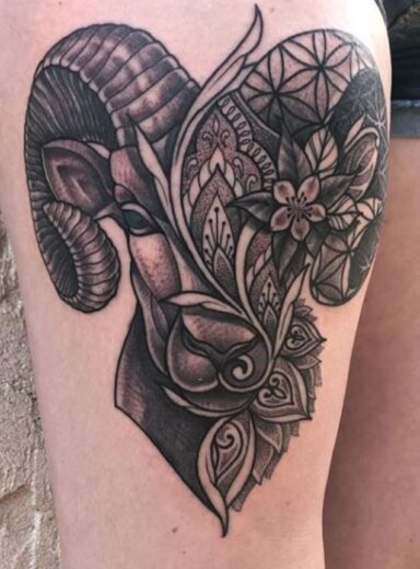 Tatouage Belier Graphique