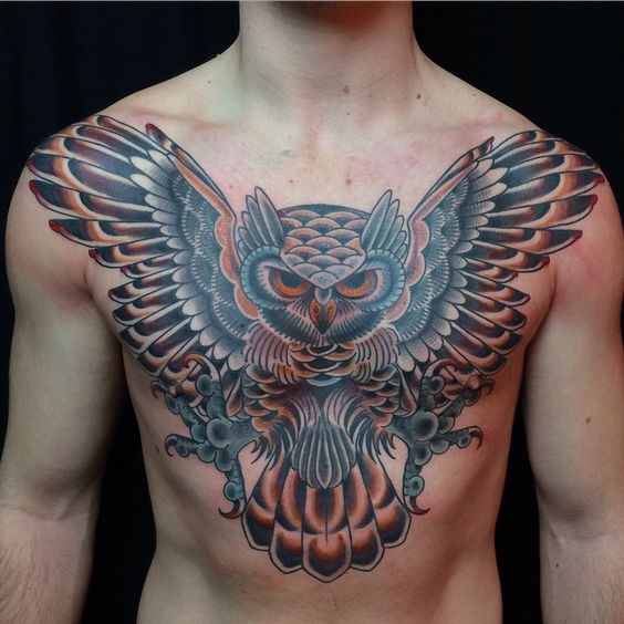 tatouage old school Hibou