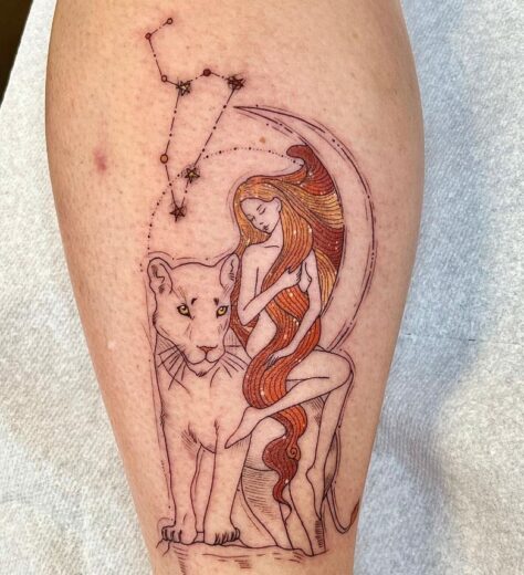 Signe Astrologique Lion Tatouage