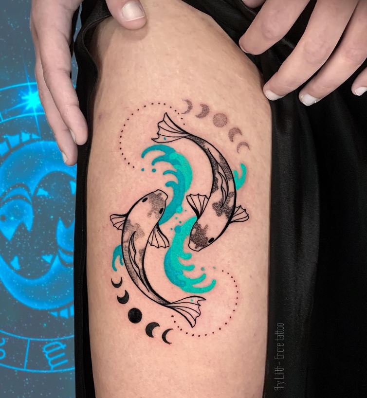 Tatouage Signe Astrologique Poisson Phase Lunaire 