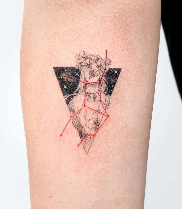 Tatouage Signe Astrologique Vierge Triangle 