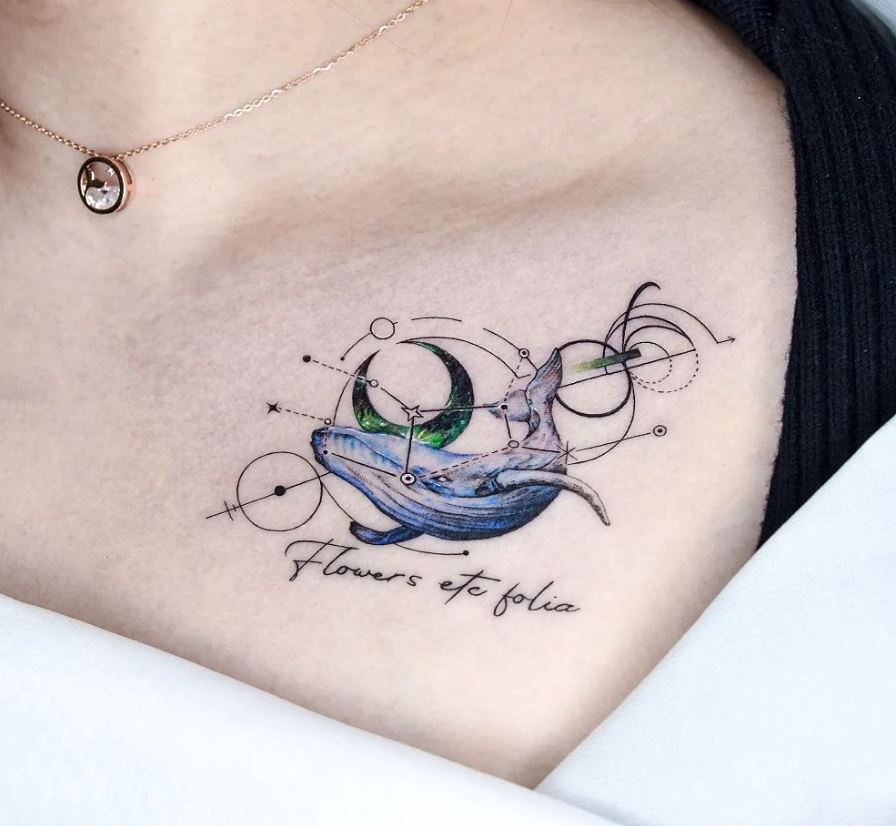 Tatouage Signe Astrologique Vierge Créature Marine