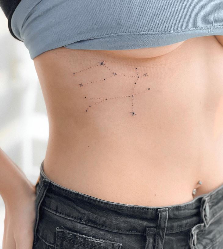 Tatouage Signe Astrologique Gémeaux Constellation 