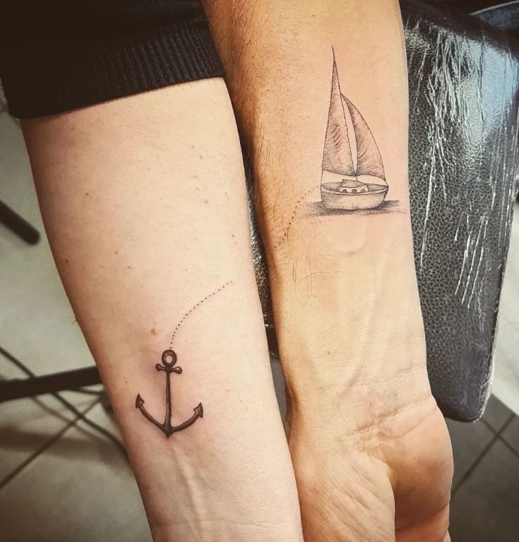 Tatouage Couple Bateau Et Ancre