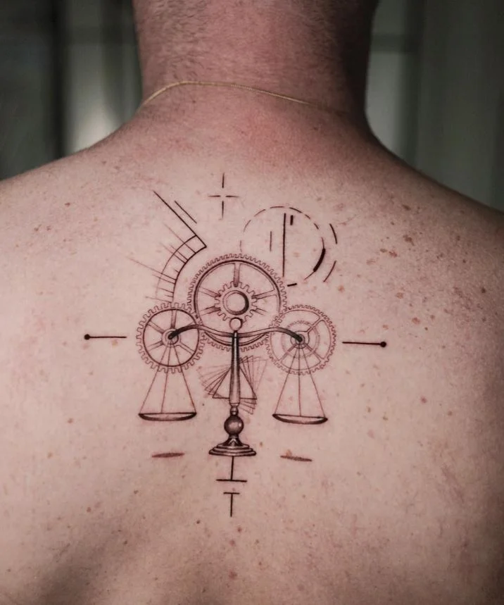 Tatouage Signe Astrologique Balance Design Graphique