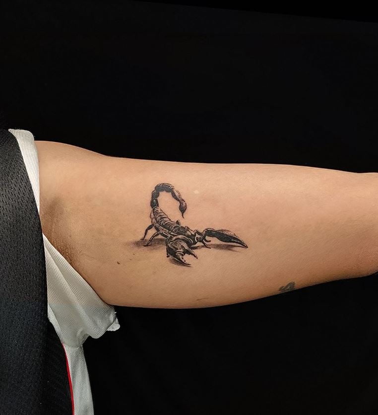 Tatouage Signe Astrologique Scorpion Réaliste à Ombre