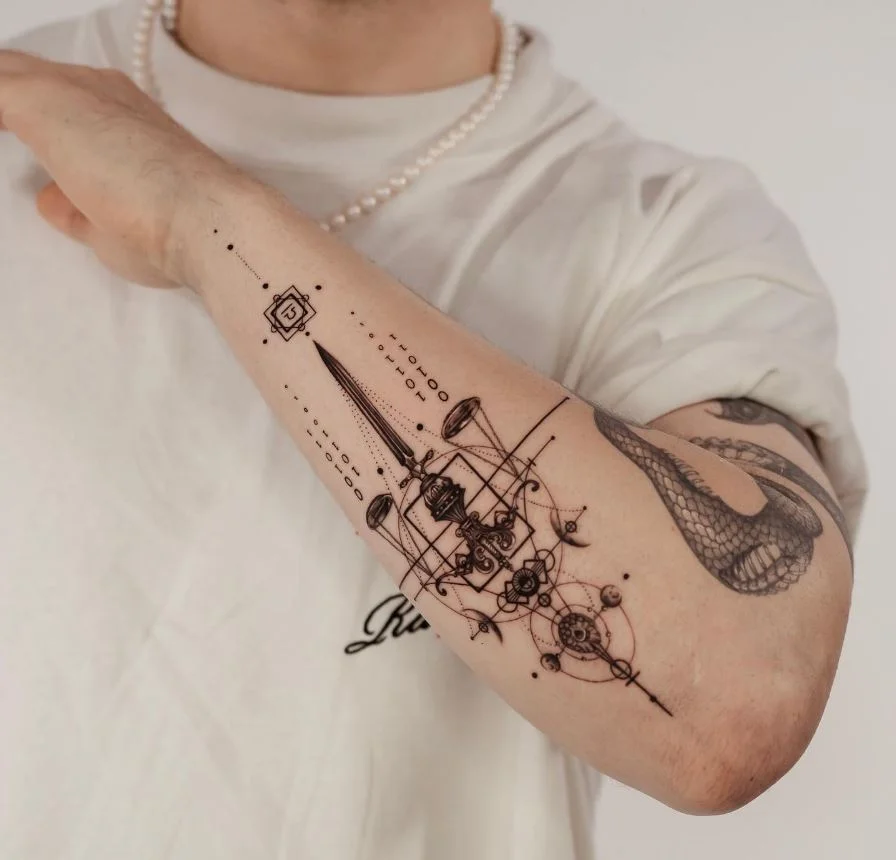 Tatouage Signe Astrologique Balance Géométrique Et Symbolique
