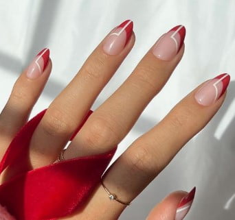 nail Art French Vernis Rouge