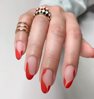 french Manucure Nail Art Rouge