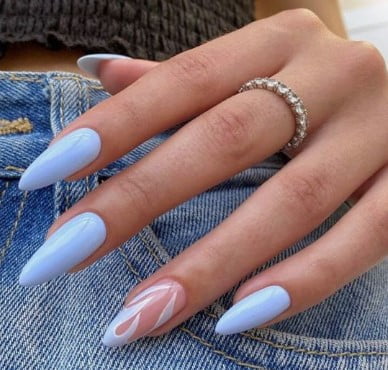 nail Art Bleu Pastel Clair