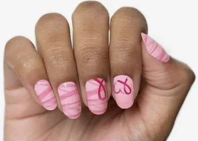 nail Art Ruban Octobre Rose