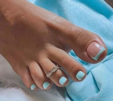 nail Art Pied Turquoise