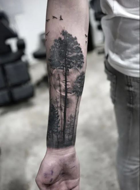 tatouage réaliste Forêt 