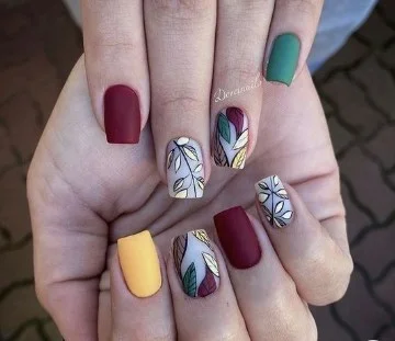 nail Art Fleur Automne