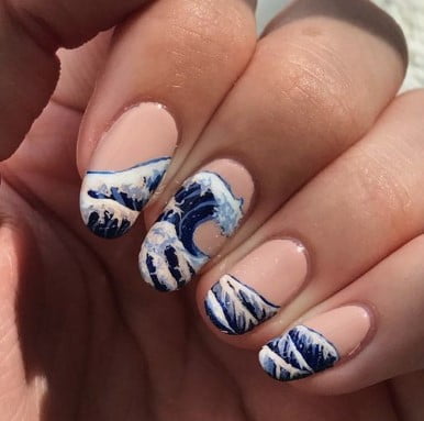 nail Art Mer Déchaînée