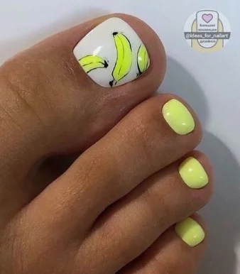 nail Art Pied été Motif Banane