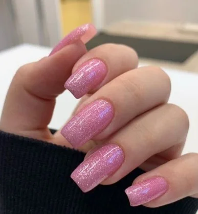nail Art Rose à Paillettes