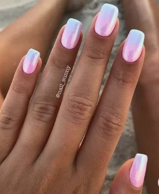 nail Art Dégradé De Rose Chromé