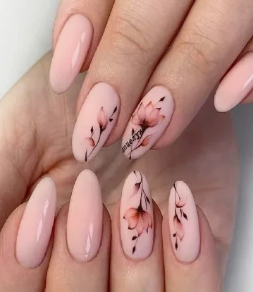nail Art Fleur Cerisier