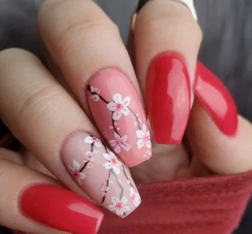 Nail Art Motif Cerisier