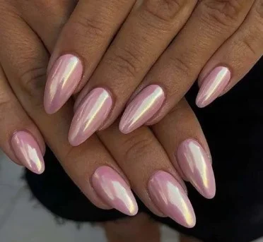 nail Art Rose Effet Miroir
