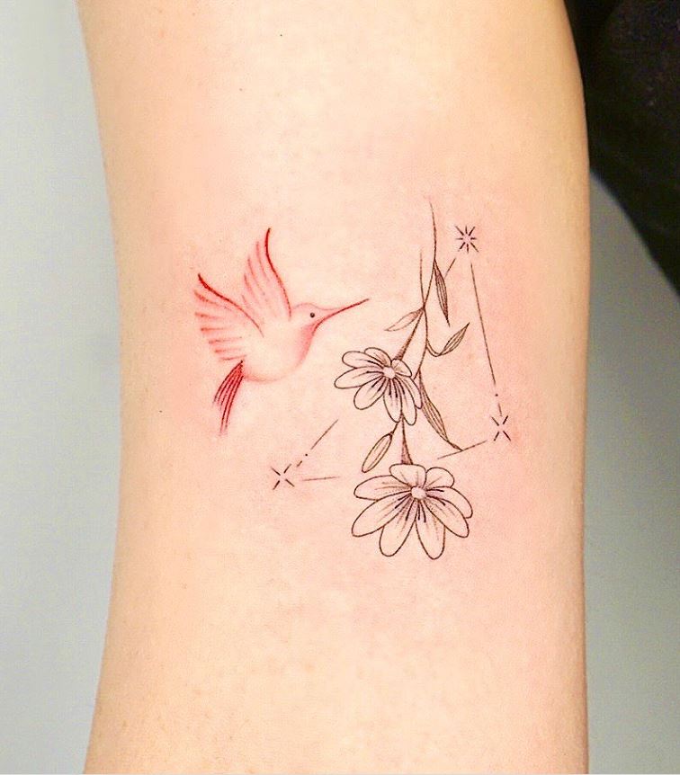 Tatouage Signe Astrologique Capricorne Constellation Colibri