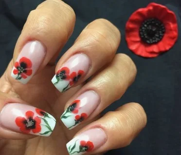 nail Art Fleur De Coquelicot