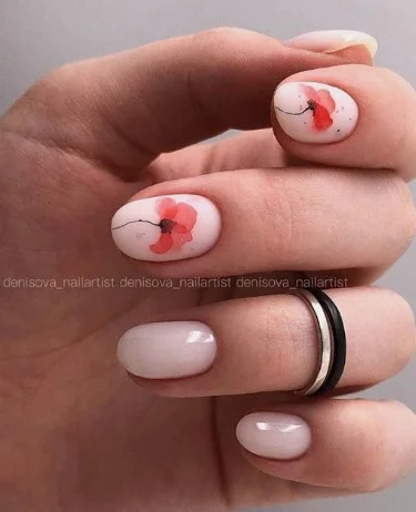 nail Art Coquelicot Rouge