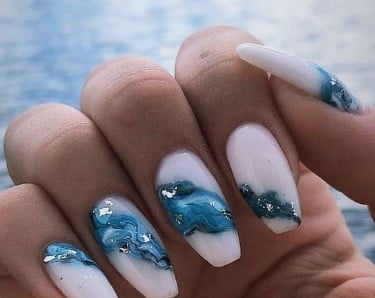 nail Art Bleu Océan 