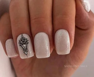nail Art Motif Fleur De Lotus Stylisé