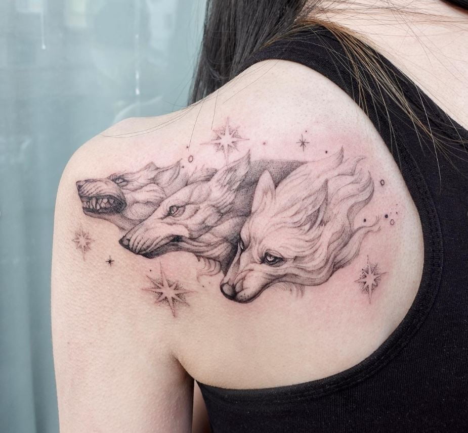 Tatouage Trio De Loup 