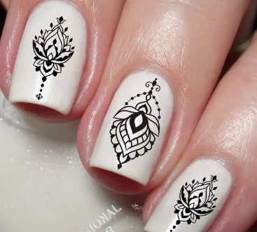 nail Art Fleur De Lotus