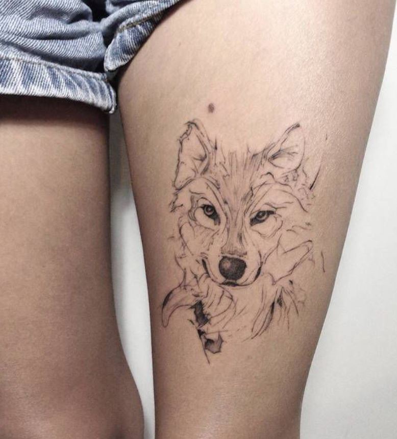 Tatouage De Loup Abstrait