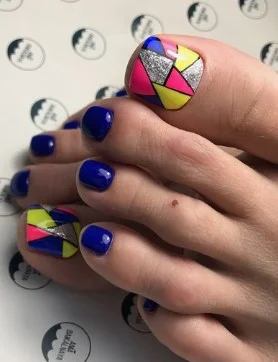 nail Art Pied été Coloré