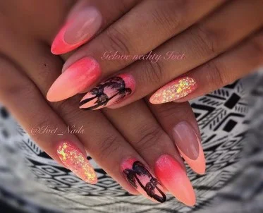 nail Art Rose Cocotier