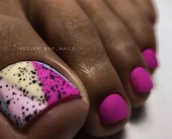 nail Art Pied été Tacheté