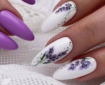 nail Art Fleur De Lavande