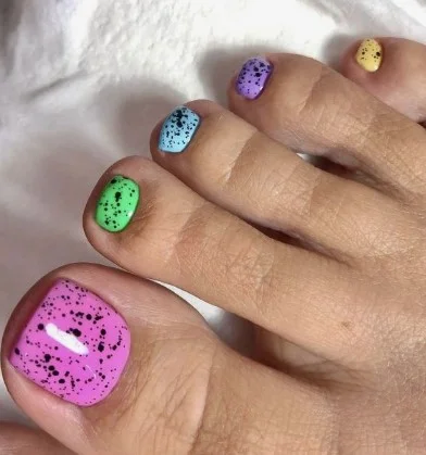 nail Art Pied été Multicolore Tacheté