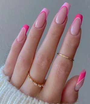 nail Art French Rose