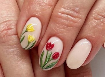 nail Art Tulipe Coloré