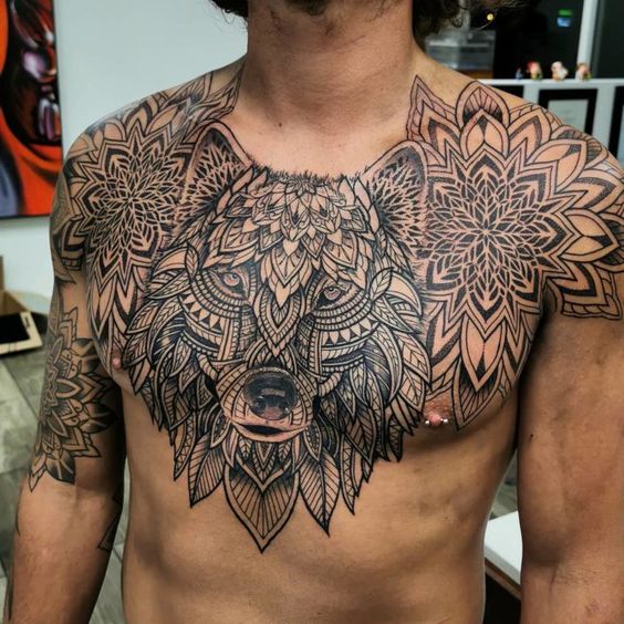 tatouage ornemental Tête De Loup