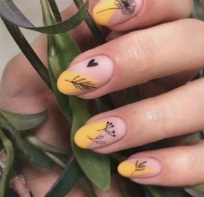 nail Art Motif Fleur Et Végétal