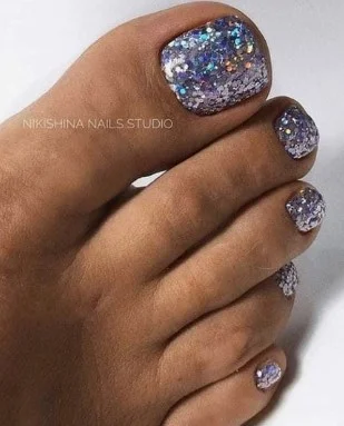 nail Art Pied à Paillettes