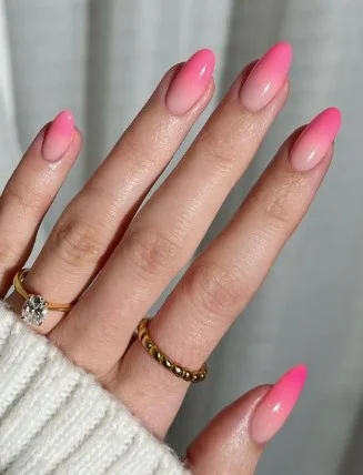 nail Art Rose Dégradé