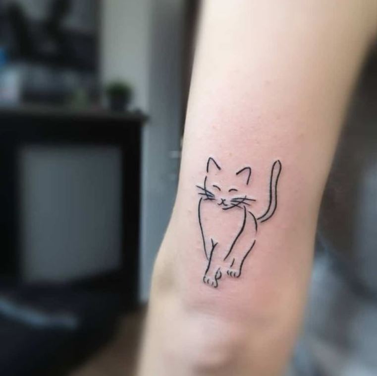 Tatouage Chat Minimaliste Démarche