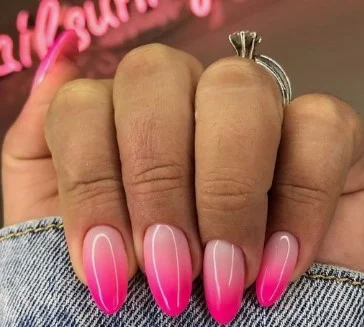 nail Art Dégradé Rose Fuchsia