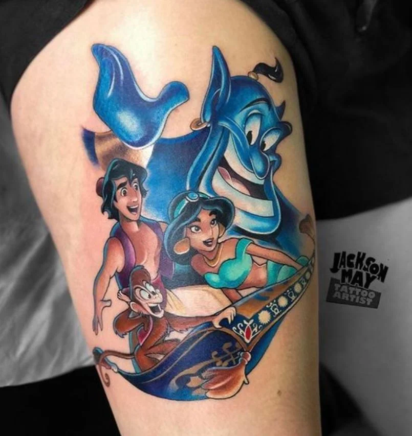 Tatouage Disney Aladdin Sur Tapis Volant