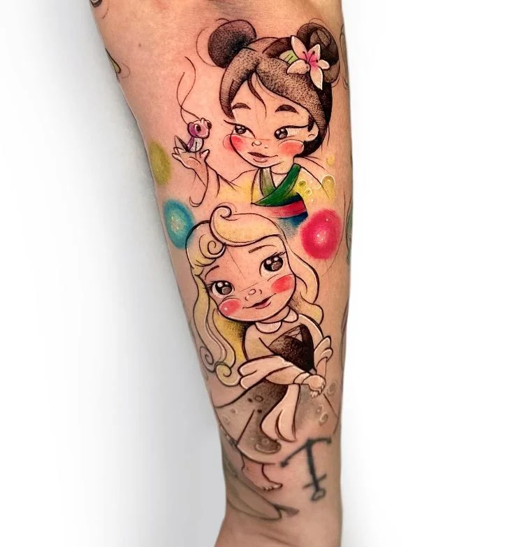 Tatouage Disney Mulan Et Aurore Version Enfant