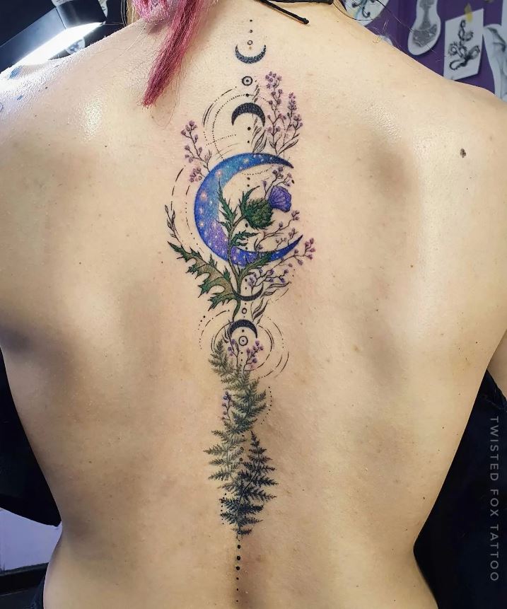 Tatouage Multi Lune Florale